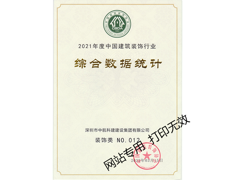 2021年度中國建筑裝飾行業(yè)綜合數(shù)據(jù)統(tǒng)計(jì)--裝飾類